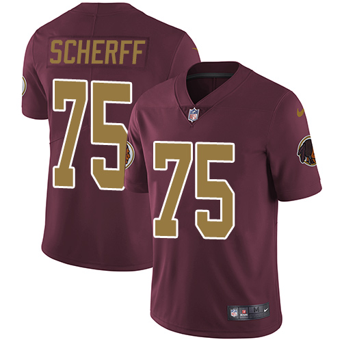 2019 Men Washington Redskins 75 Scherff red Nike Vapor Untouchable Limited NFL Jersey style 2